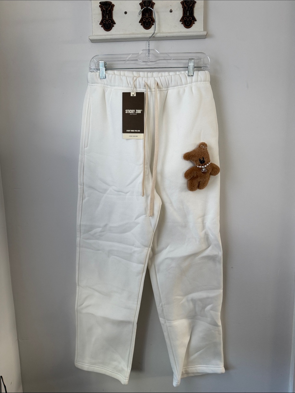 Sticky Zoo Women's Cream Full Teddy Joggers Classic Cotton
